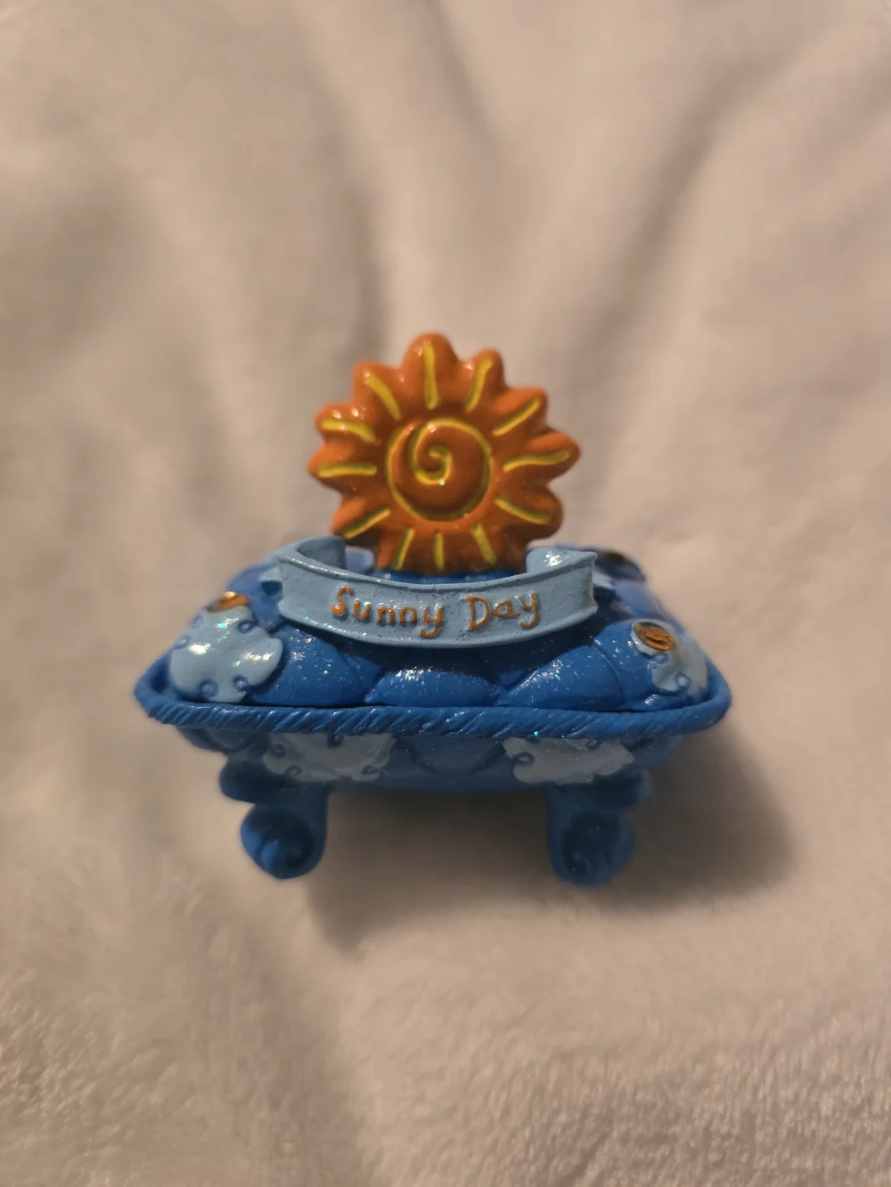 Claire's 2002 Sunny Day Blue Decorative Trinket Box